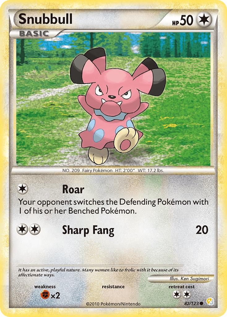 Snubbull — HeartGold SoulSilver Pokémon TCG card by Ken Sugimori