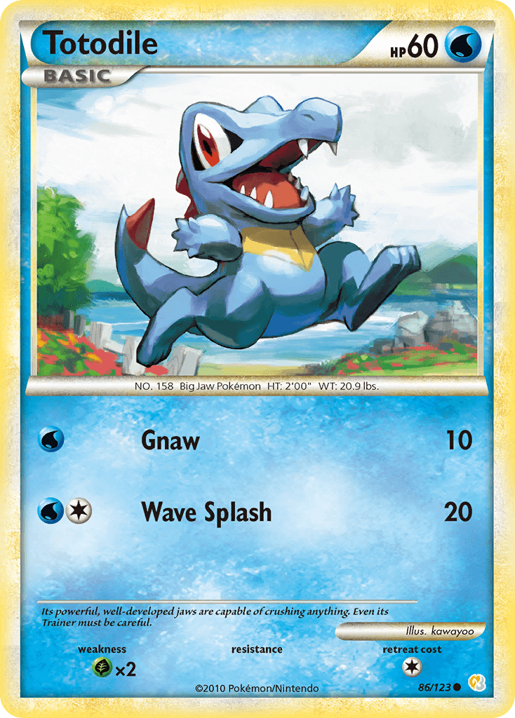 Totodile — HeartGold SoulSilver Pokémon TCG card by kawayoo
