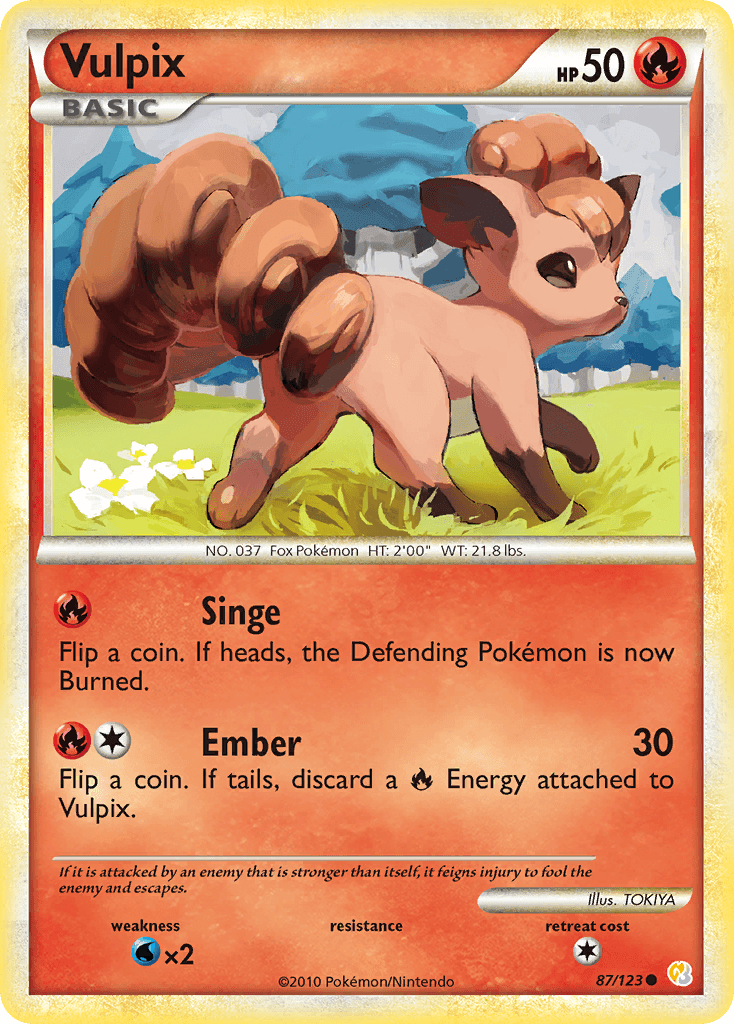 Vulpix — HeartGold SoulSilver Pokémon TCG card by TOKIYA