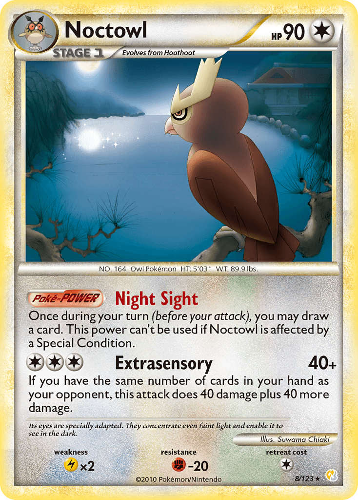 Noctowl — HeartGold SoulSilver Pokémon TCG card by Suwama Chiaki
