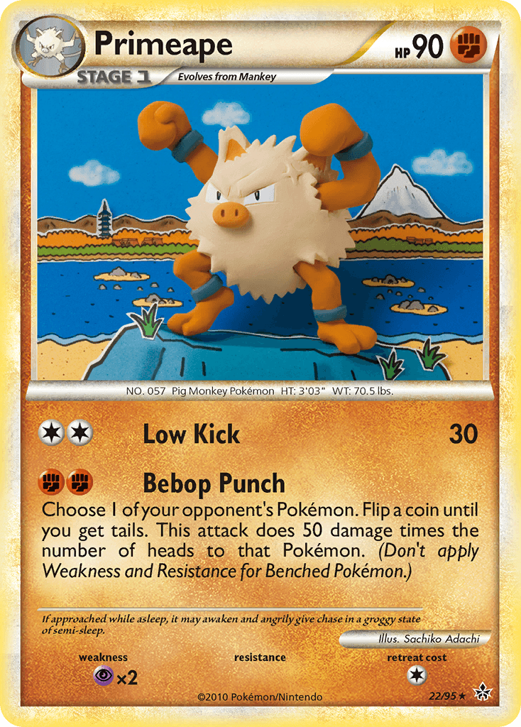 Primeape — Unleashed Pokémon TCG card by Sachiko Adachi
