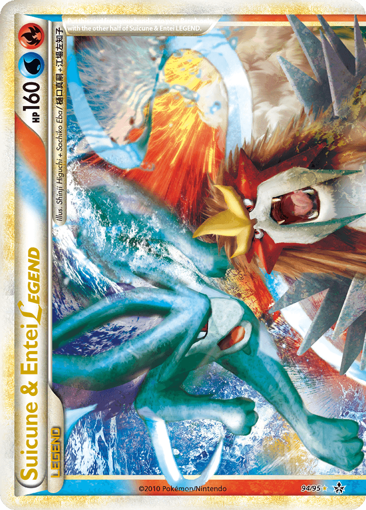Suicune & Entei Legend (Top) — Unleashed Pokémon TCG card by Shinji Higuchi + Sachiko Eba