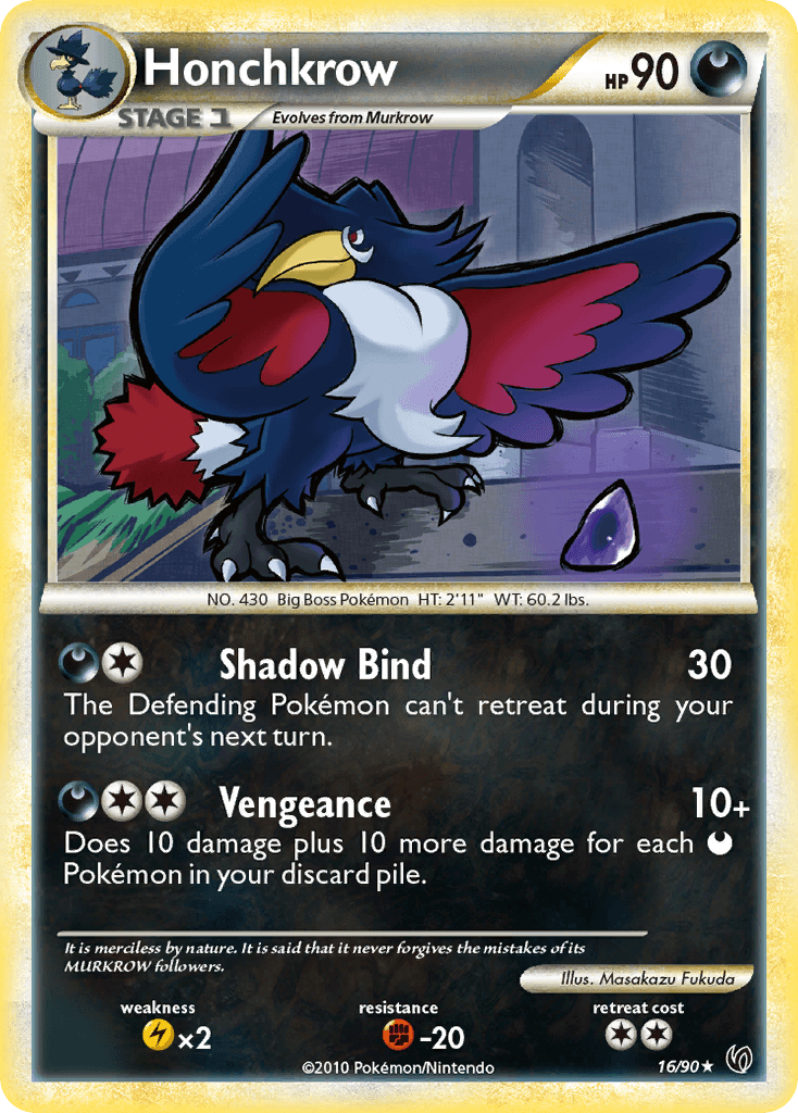Honchkrow (16) — Undaunted Pokémon TCG card by Masakazu Fukuda