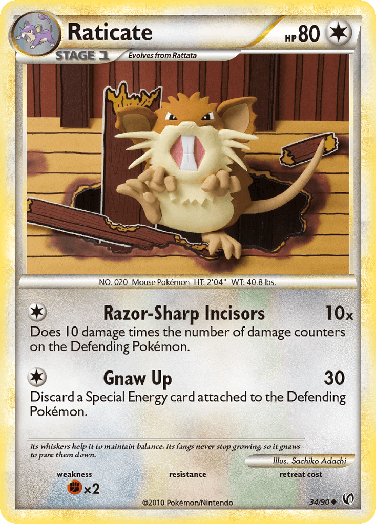 Raticate — Undaunted Pokémon TCG card by Sachiko Adachi