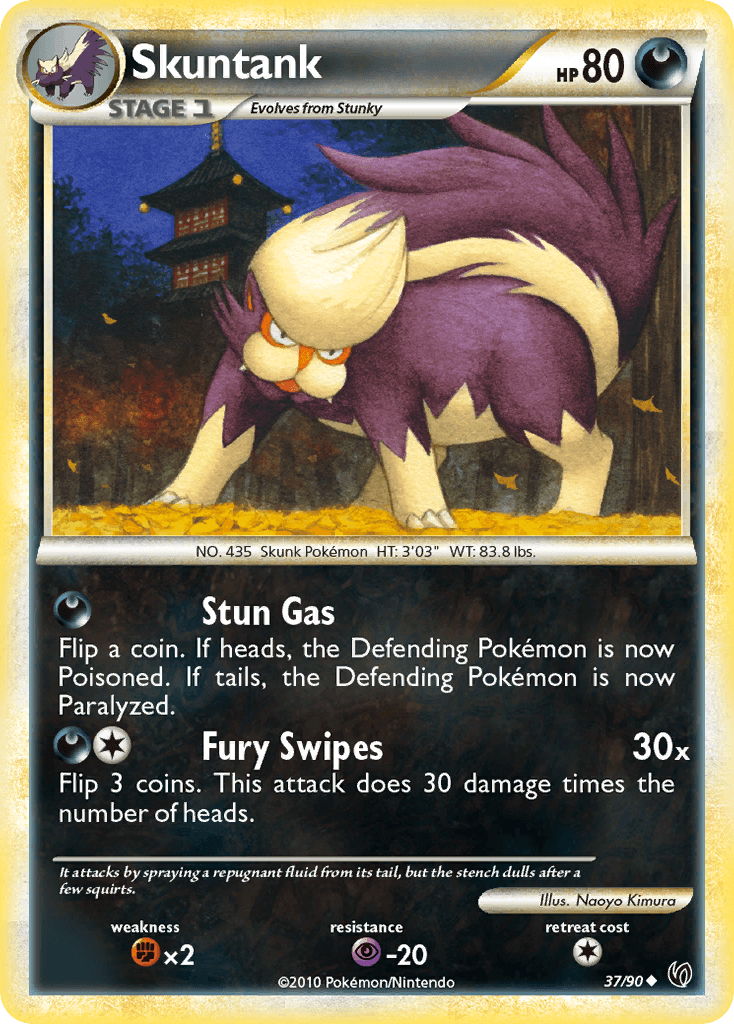 Skuntank — Undaunted Pokémon TCG card by Naoyo Kimura