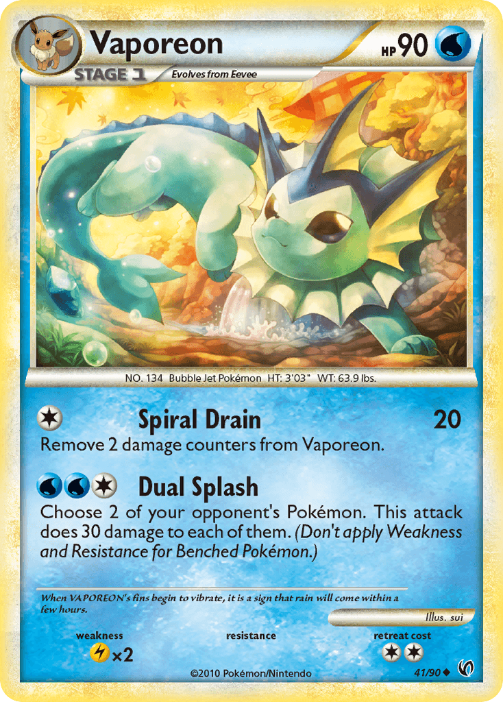 Vaporeon — Undaunted Pokémon TCG card by sui