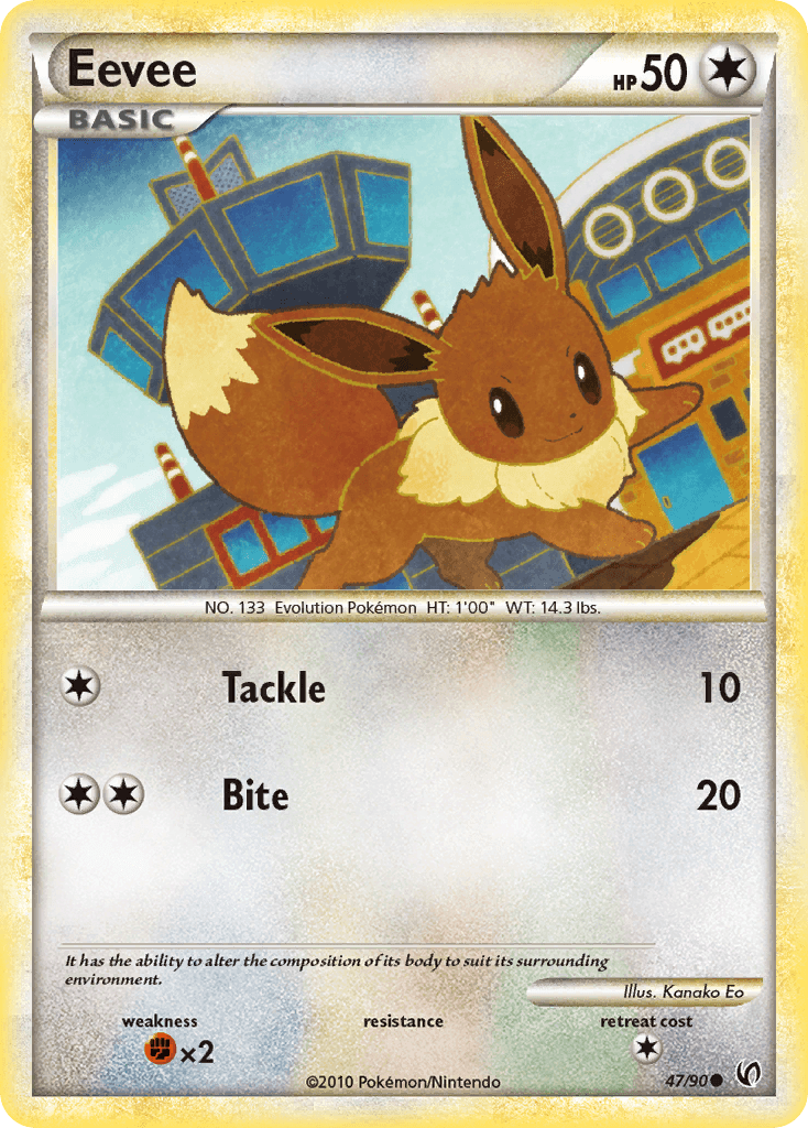 Eevee (47) — Undaunted Pokémon TCG card by Kanako Eo