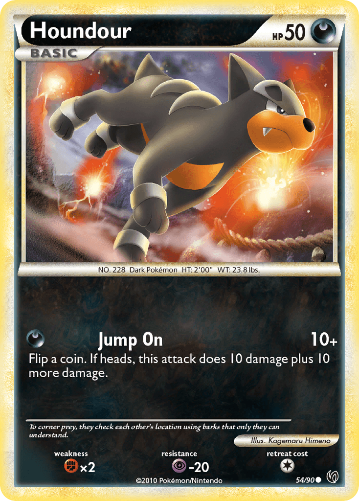 Houndour (54) — Undaunted Pokémon TCG card by Kagemaru Himeno