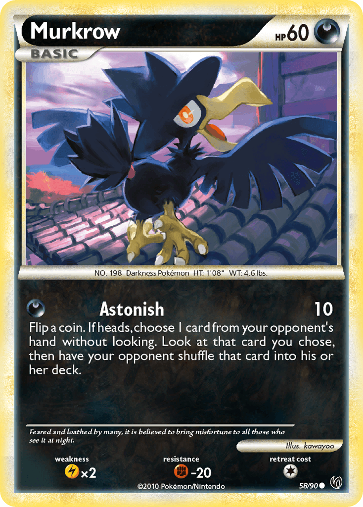 Murkrow (58) — Undaunted Pokémon TCG card by kawayoo