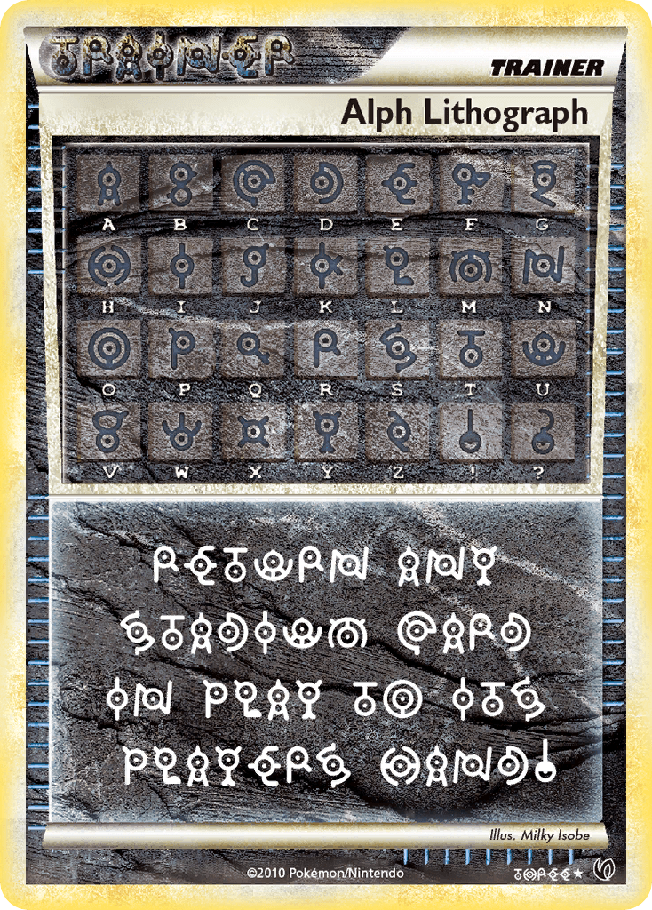 Alph Lithograph — Undaunted Pokémon TCG card by Milky Isobe