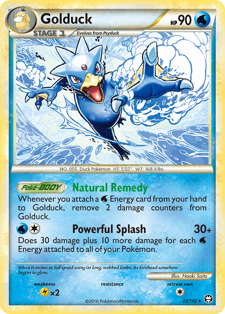 Golduck — Triumphant Pokémon TCG card by Naoki Saito
