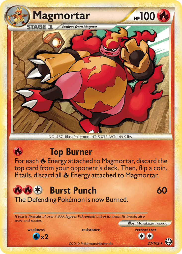 Magmortar — Triumphant Pokémon TCG card by Masakazu Fukuda