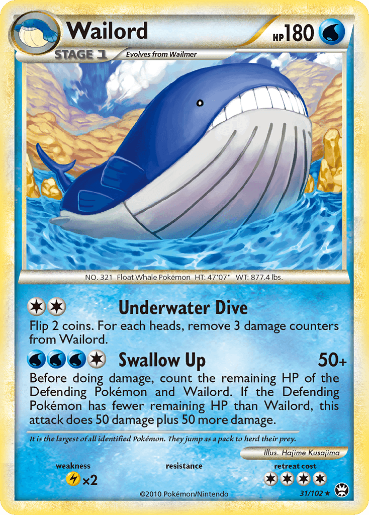Wailord — Triumphant Pokémon TCG card by Hajime Kusajima