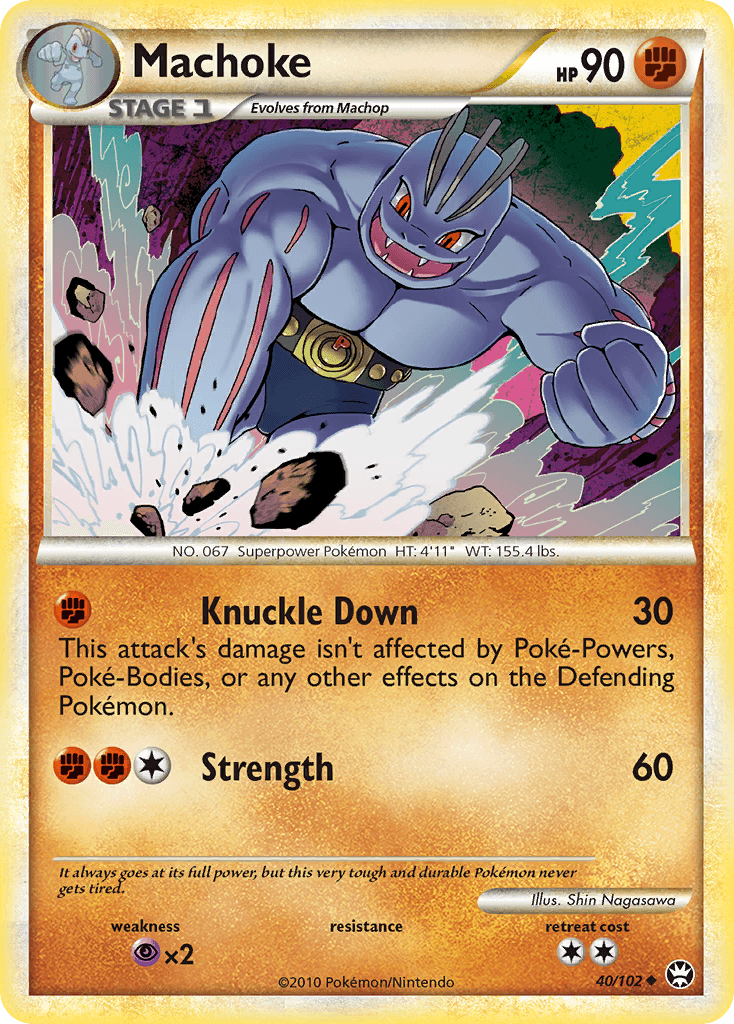 Machoke — Triumphant Pokémon TCG card by Shin Nagasawa