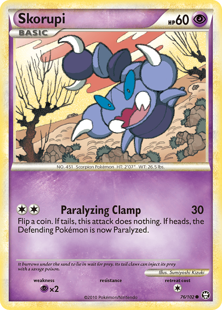 Skorupi — Triumphant Pokémon TCG card by Sumiyoshi Kizuki