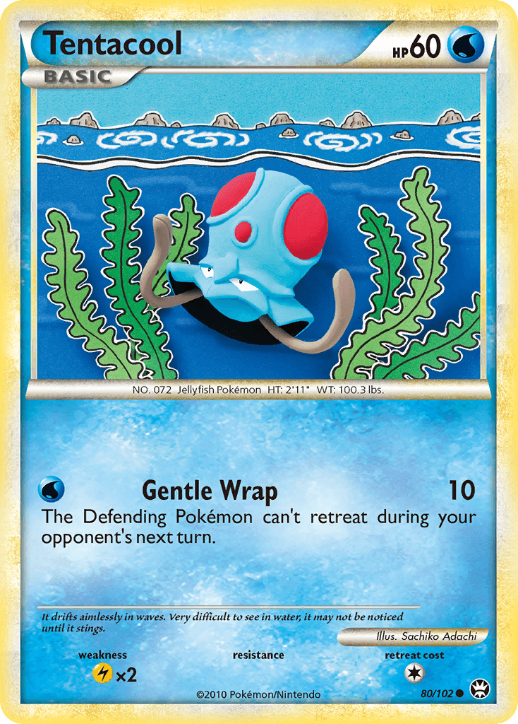 Tentacool — Triumphant Pokémon TCG card by Sachiko Adachi