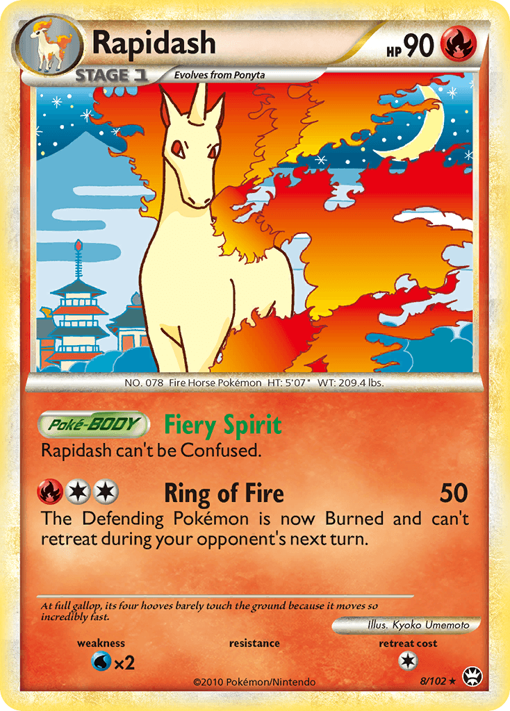 Rapidash — Triumphant Pokémon TCG card by Kyoko Umemoto