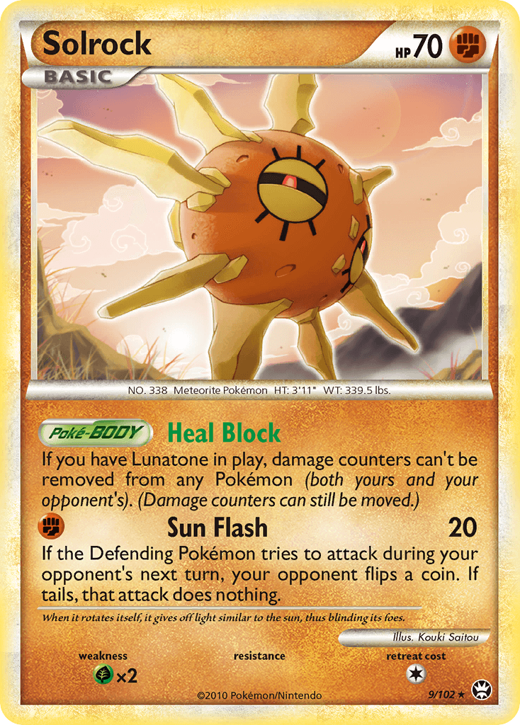 Solrock — Triumphant Pokémon TCG card by Kouki Saitou