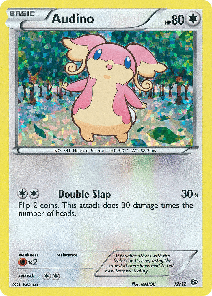 Audino (#12) — BW Trainer Kit: Excadrill & Zoroark Pokémon TCG card by MAHOU