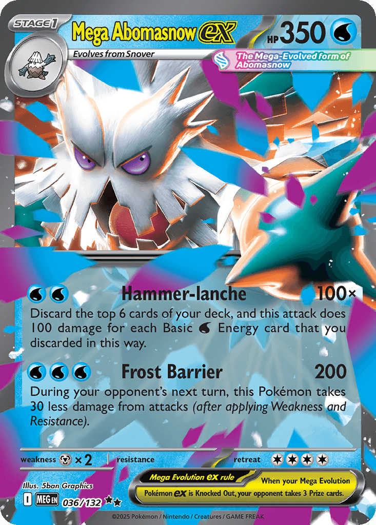 Mega Abomasnow ex - 036/132 — Prize Pack Series Cards Pokémon TCG card by 5ban Graphics