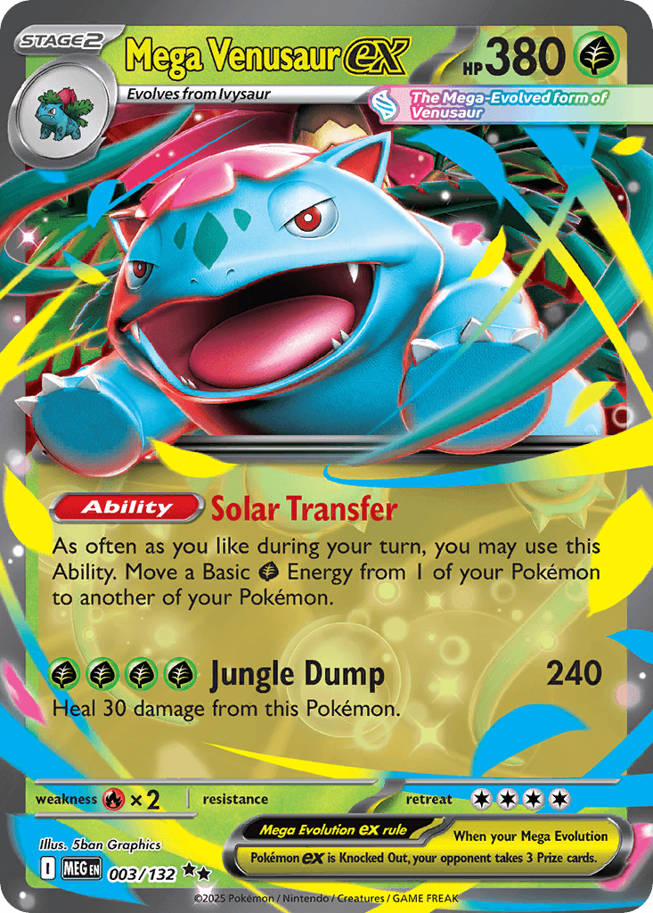 Mega Venusaur ex - 003/132 — Prize Pack Series Cards Pokémon TCG card by 5ban Graphics