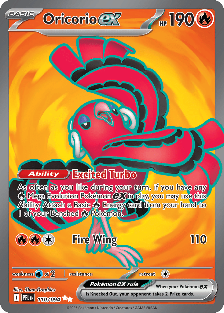 Oricorio ex - 110/094 — ME02: Phantasmal Flames Pokémon TCG card by 5ban Graphics