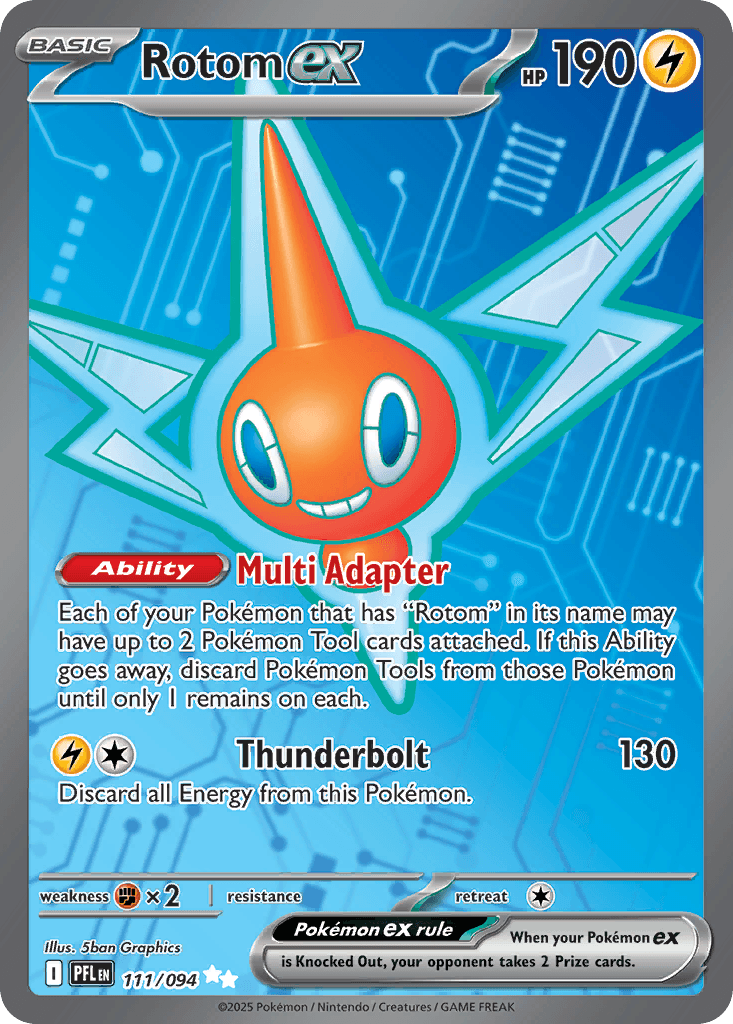 Rotom ex - 111/094 — ME02: Phantasmal Flames Pokémon TCG card by 5ban Graphics