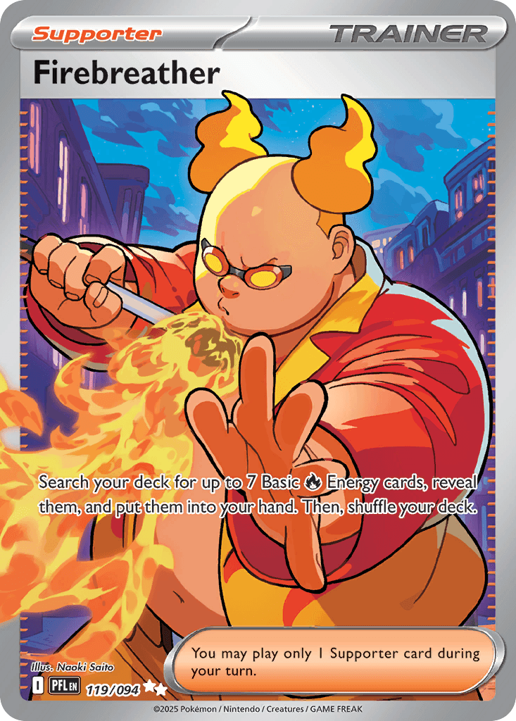 Firebreather - 119/094 — ME02: Phantasmal Flames Pokémon TCG card by Naoki Saito