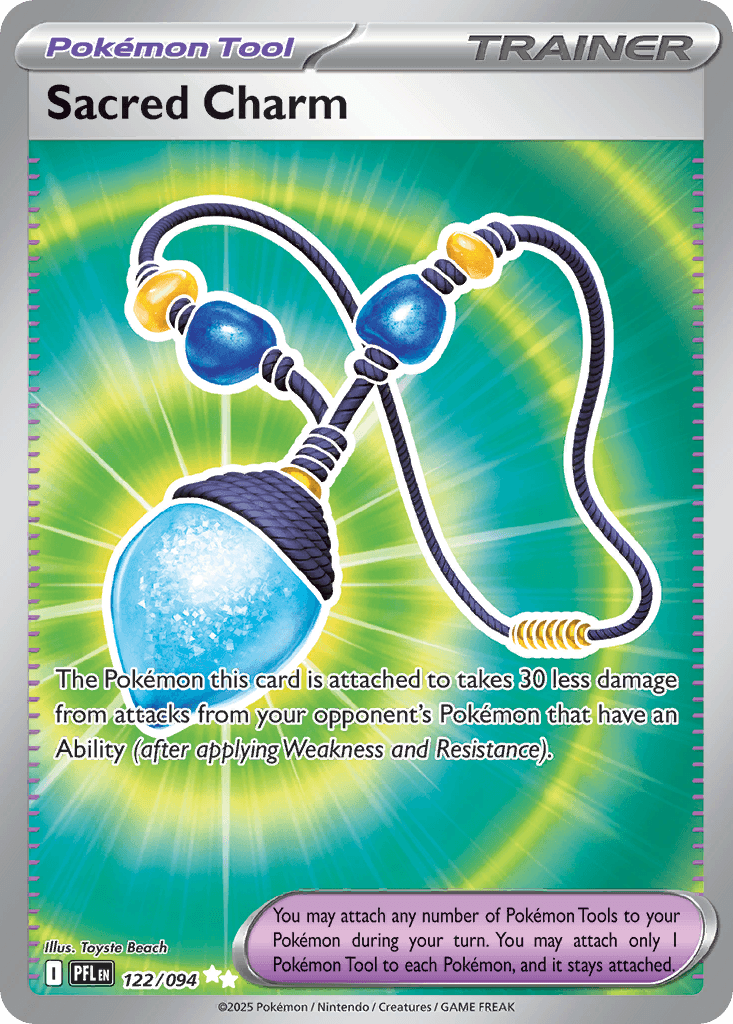 Sacred Charm - 122/094 — ME02: Phantasmal Flames Pokémon TCG card by Toyste Beach