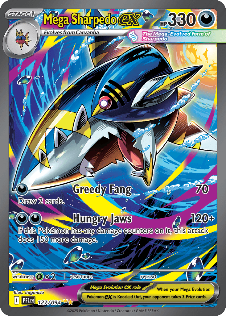 Mega Sharpedo ex - 127/094 — ME02: Phantasmal Flames