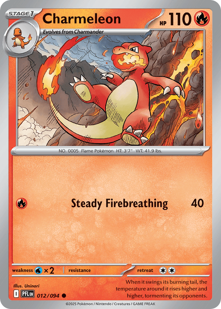 Charmeleon — ME02: Phantasmal Flames Pokémon TCG card by Uninori