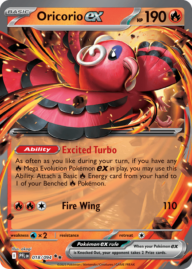 Oricorio ex - 018/094 — ME02: Phantasmal Flames Pokémon TCG card by akagi