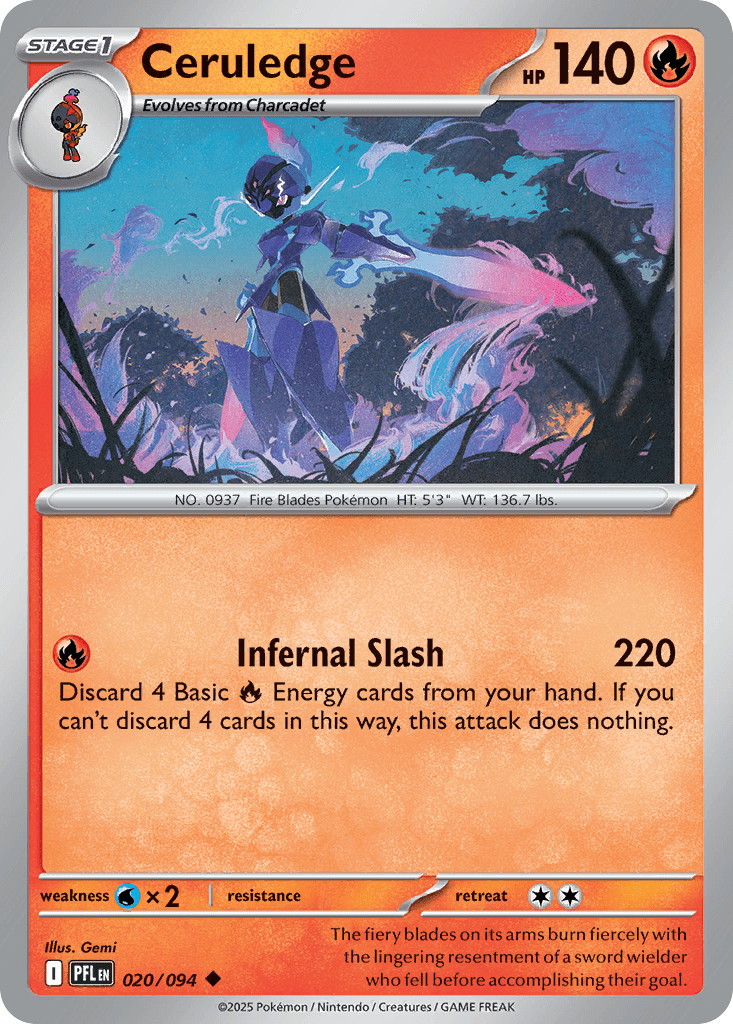 Ceruledge — ME02: Phantasmal Flames Pokémon TCG card by Gemi