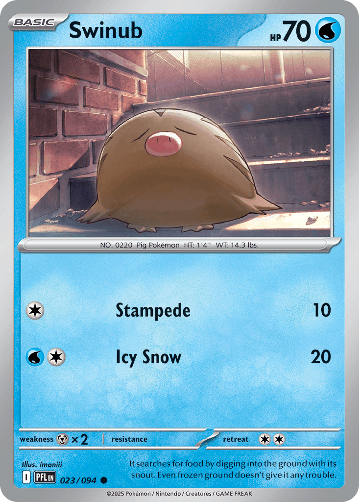 Swinub — ME02: Phantasmal Flames Pokémon TCG card by imoniii