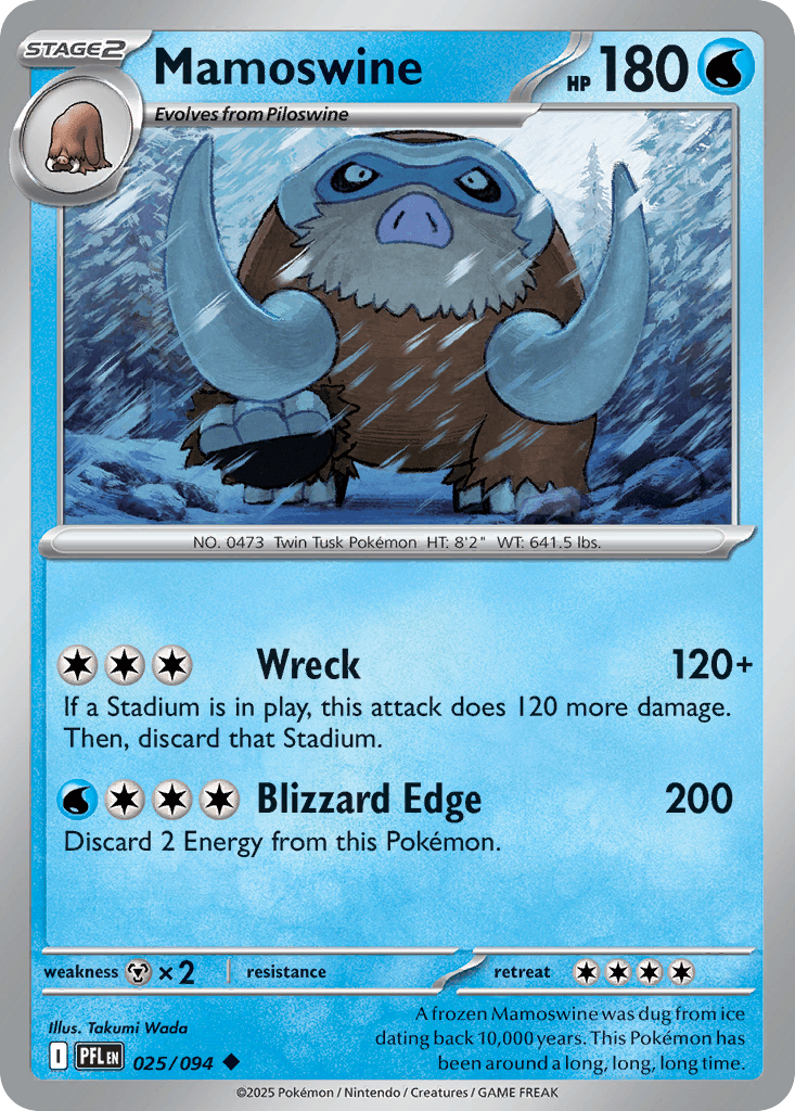 Mamoswine — ME02: Phantasmal Flames Pokémon TCG card by Takumi Wada