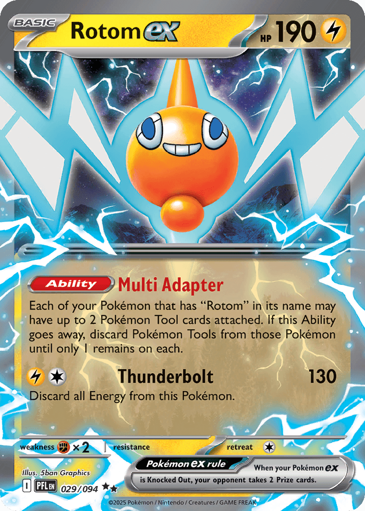 Rotom ex - 029/094 — ME02: Phantasmal Flames Pokémon TCG card by 5ban Graphics