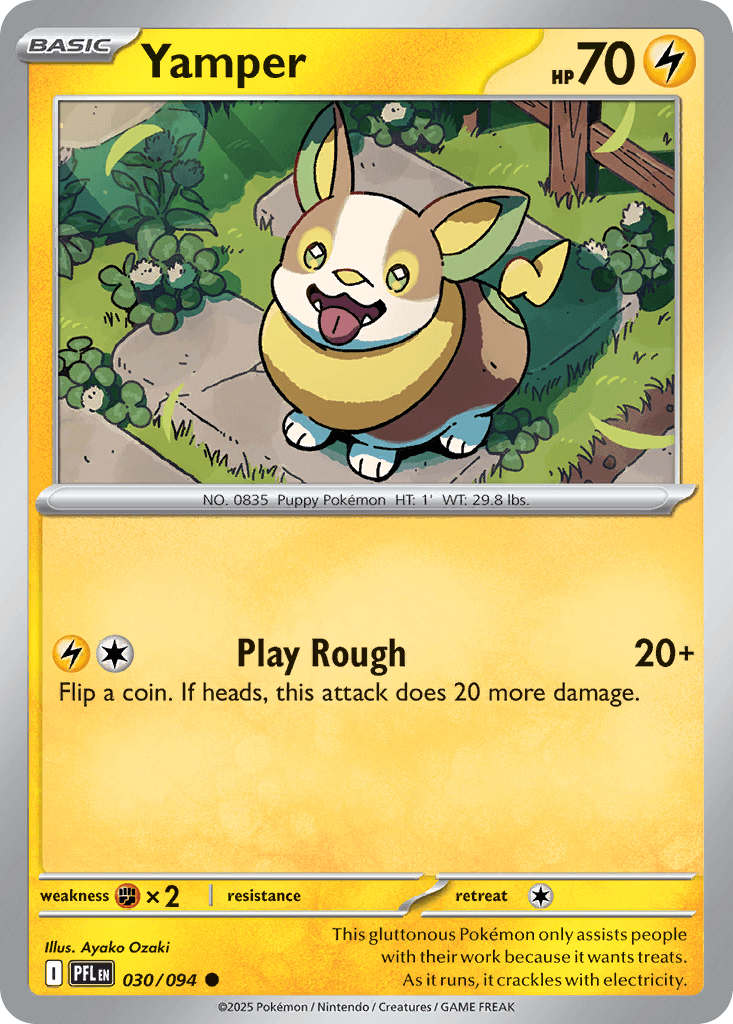 Yamper - 030/094 — ME02: Phantasmal Flames Pokémon TCG card by Ayako Ozaki