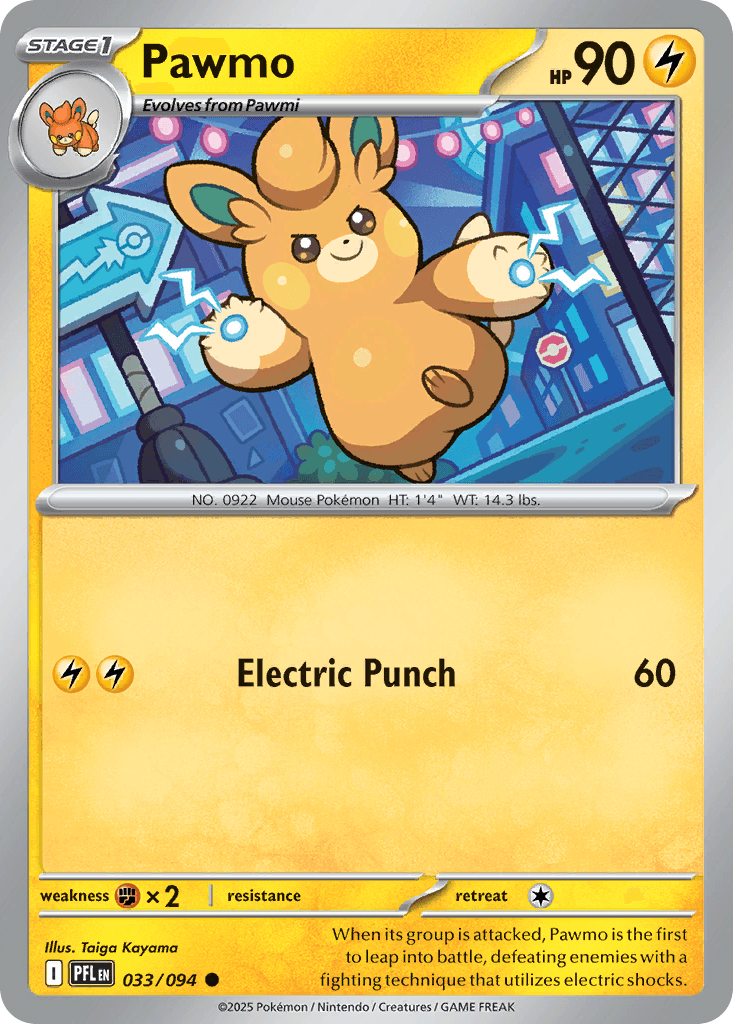 Pawmo — ME02: Phantasmal Flames Pokémon TCG card by Taiga Kayama