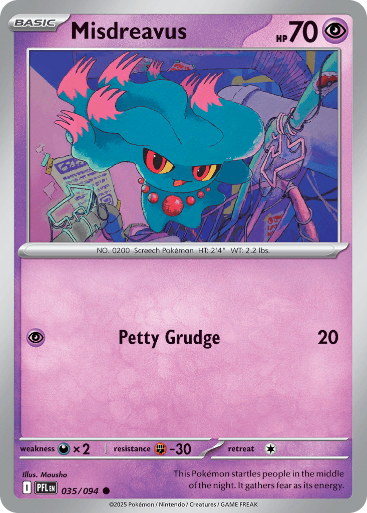 Misdreavus — ME02: Phantasmal Flames Pokémon TCG card by Mousho
