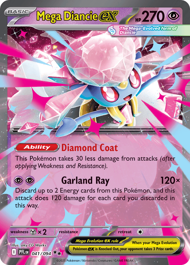 Mega Diancie ex — ME02: Phantasmal Flames Pokémon TCG card by aky CG Works