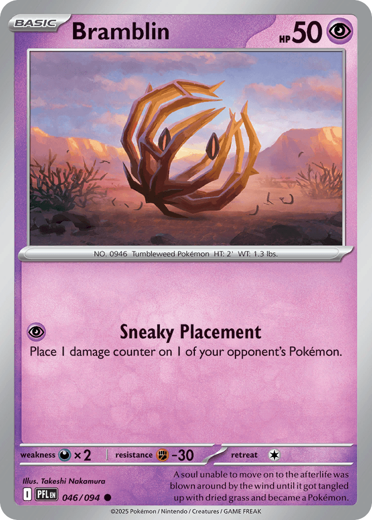 Bramblin — ME02: Phantasmal Flames Pokémon TCG card by Takeshi Nakamura