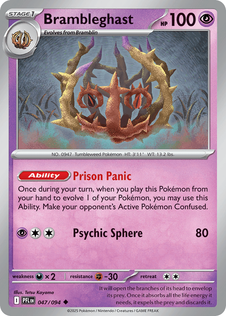 Brambleghast — ME02: Phantasmal Flames Pokémon TCG card by Tetsu Kayama