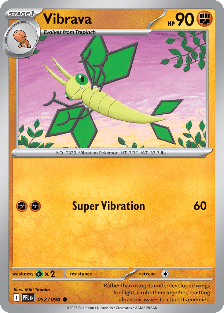 Vibrava — ME02: Phantasmal Flames Pokémon TCG card by Miki Tanaka