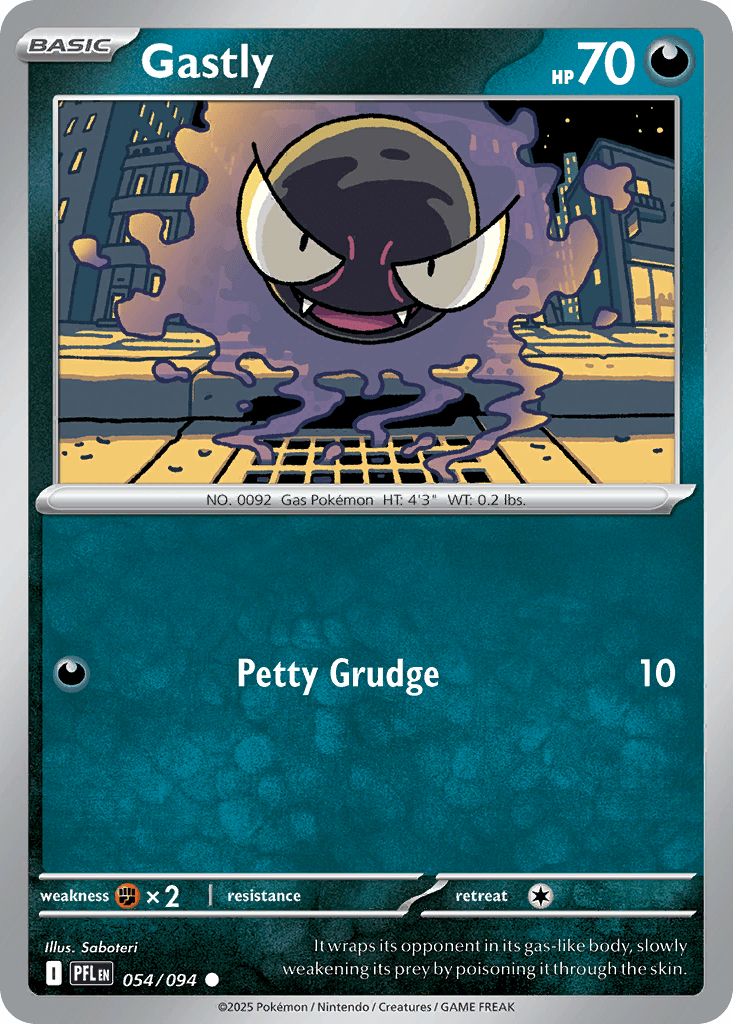 Gastly — ME02: Phantasmal Flames Pokémon TCG card by Saboteri