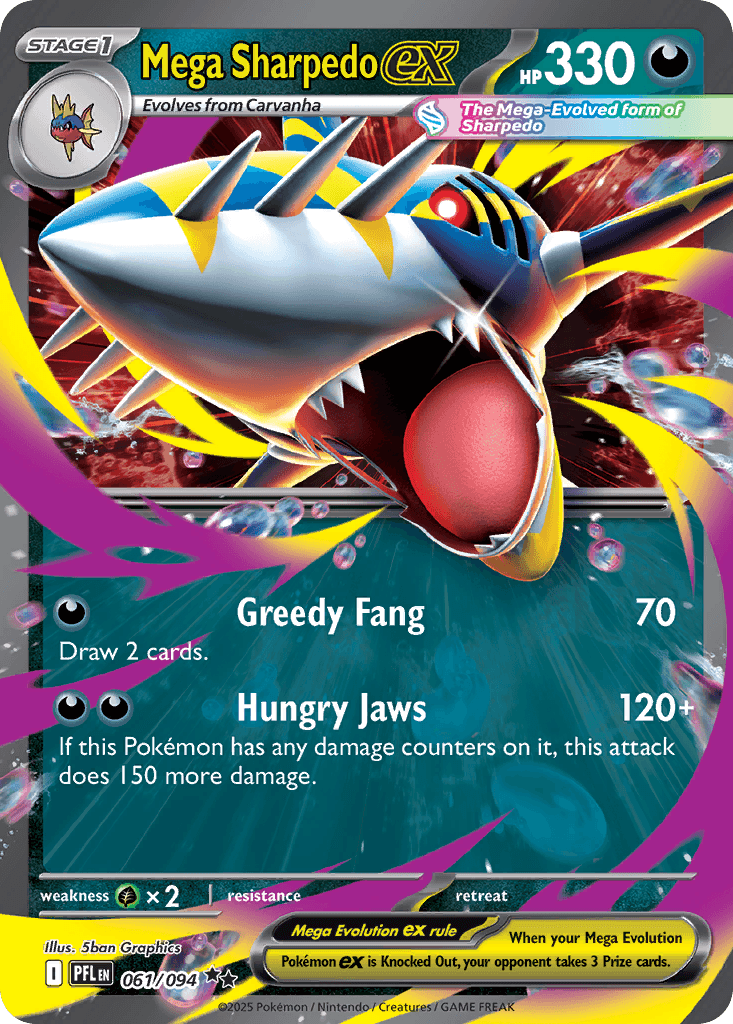 Mega Sharpedo ex - 061/094 — ME02: Phantasmal Flames