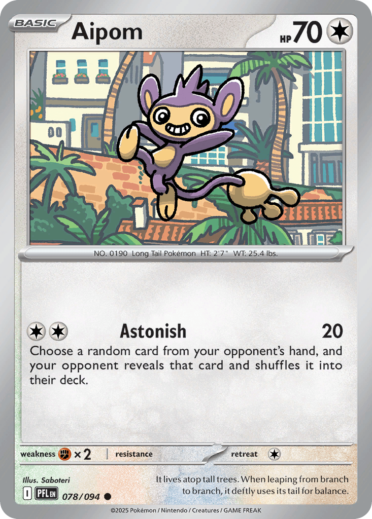 Aipom — ME02: Phantasmal Flames Pokémon TCG card by Saboteri