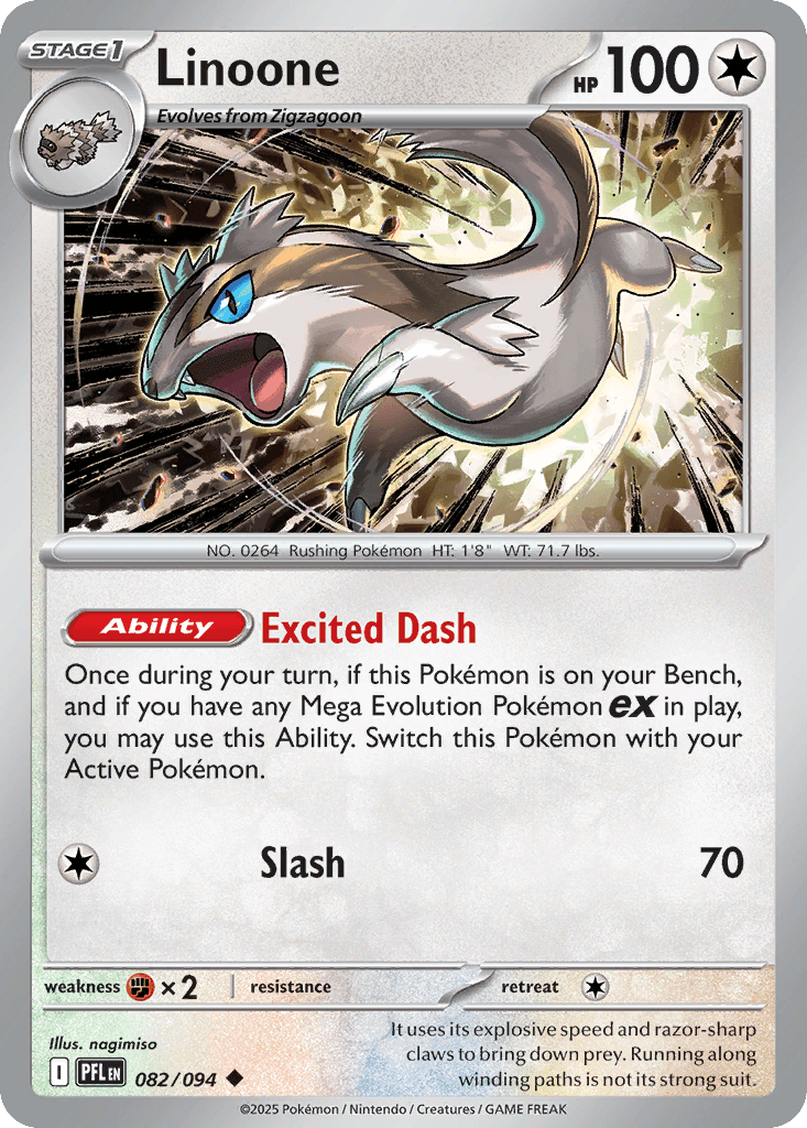 Linoone — ME02: Phantasmal Flames Pokémon TCG card by nagimiso
