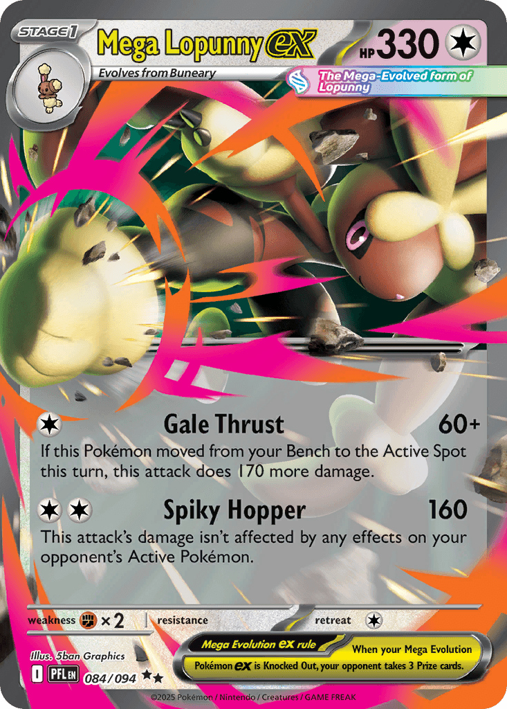 Mega Lopunny ex - 084/094 — ME02: Phantasmal Flames Pokémon TCG card by 5ban Graphics