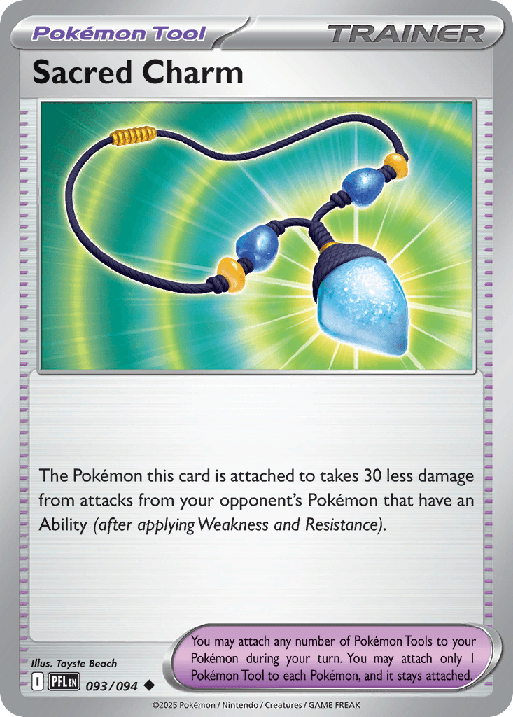 Sacred Charm - 093/094 — ME02: Phantasmal Flames Pokémon TCG card by Toyste Beach