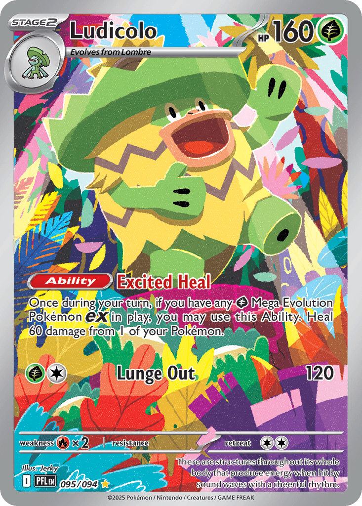 Ludicolo - 095/094 — ME02: Phantasmal Flames Pokémon TCG card by Jerky